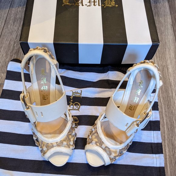 NIB (W6.5) - L.A.M.B Flavia Crochet Sandal - Picture 4 of 9